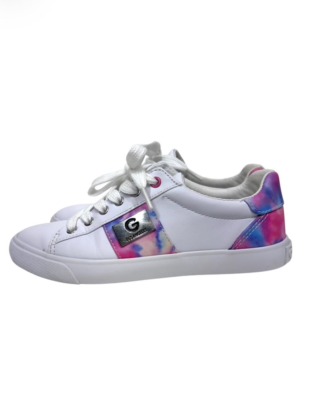 GBG G By Guess Colorblock Pink & Blue Tie Dye White Mover Sneakers Size 5.5 - Picture 1 of 16